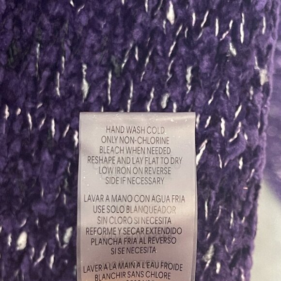 Calvin Klein Women Purple Soft Cozy Chenille Cowl Neck Pullover Sweater 1X Plus - Picture 13 of 13